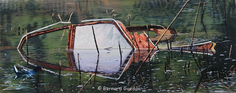 Peinture naturaliste. Reflets de rouille .B.Guédon