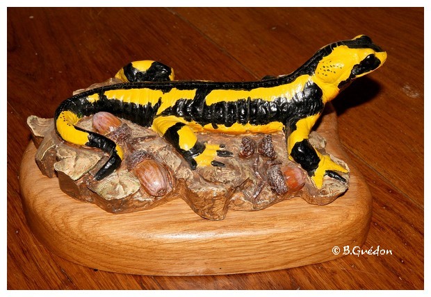 sculpture Salamandre tachetée
